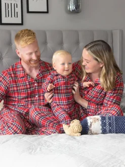 Jojo Maman Bébé Red Men's Tartan Pyjama Set Hot