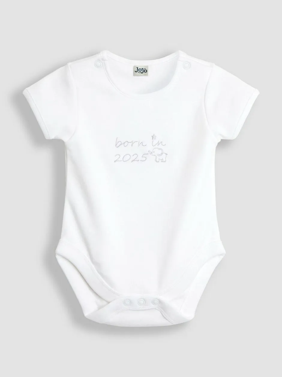 Jojo Maman Bébé White Born In 2025 Embroidered Body Hot