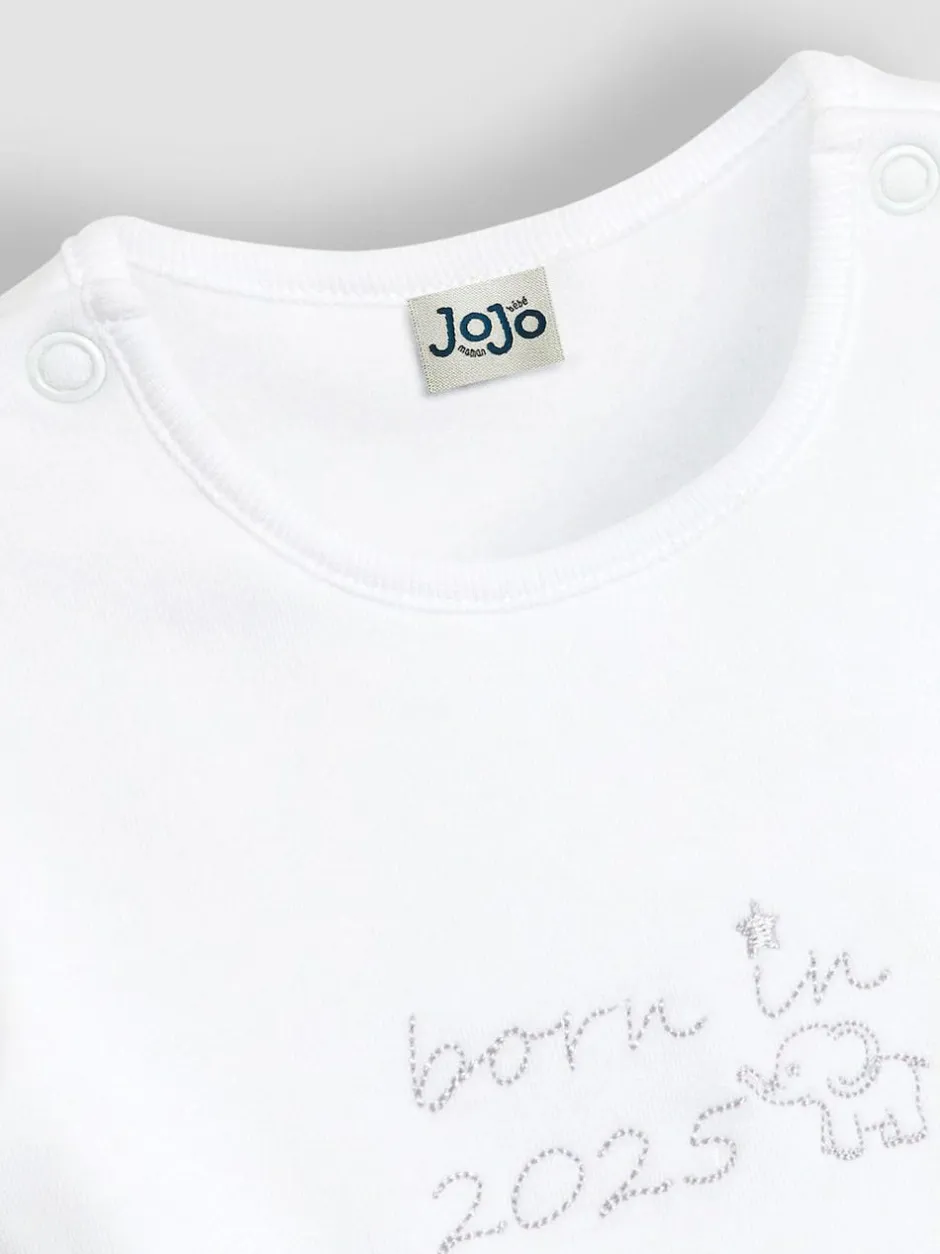 Jojo Maman Bébé White Born In 2025 Embroidered Body Hot