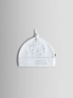 Jojo Maman Bébé White Born in 2026 Embroidered Hat Sale