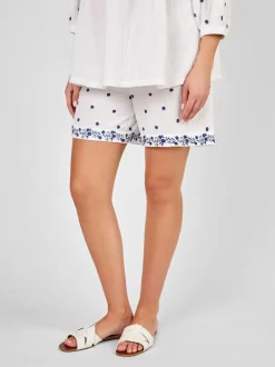 Jojo Maman Bébé White Maternity Embroidered Shorts Best