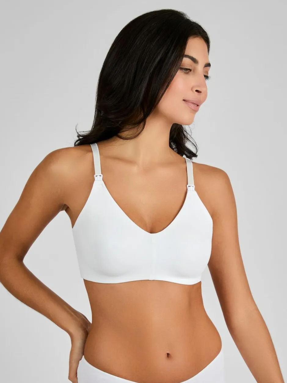 Jojo Maman Bébé Microfibre Moulded Maternity & Nursing Bra White Clearance