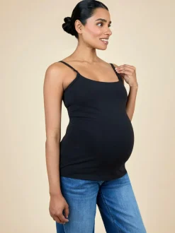 Jojo Maman Bébé 2-Pack Maternity & Nursing Vest Tops White New
