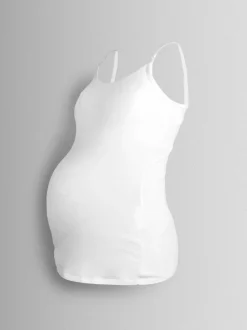 Jojo Maman Bébé 2-Pack Maternity & Nursing Vest Tops White New