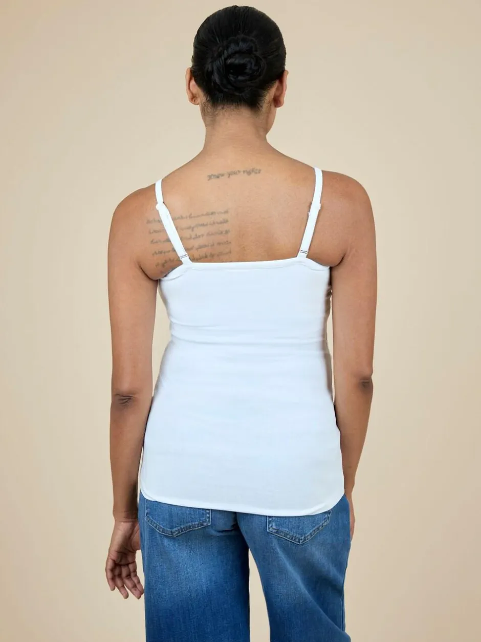 Jojo Maman Bébé 2-Pack Maternity & Nursing Vest Tops White New