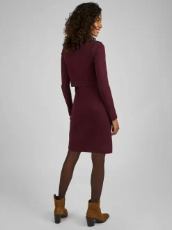 Jojo Maman Bébé Ribbed Mini Maternity & Nursing Dress Wine Red Discount