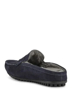 Jones Bootmaker Zap Leather Mule Slippers Blue Discount