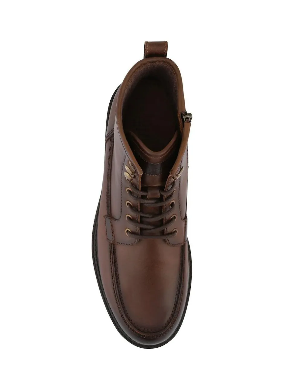 Jones Bootmaker Essex Chunky Leather Boots Brown New
