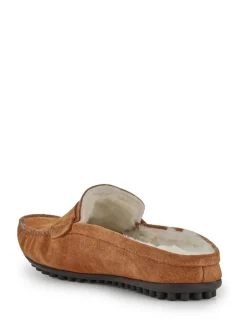 Jones Bootmaker Zap Leather Mule Slippers Dark Brown Discount