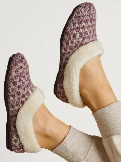 Jones Bootmaker Faux-Fur-Lined Slippers Purple Hot