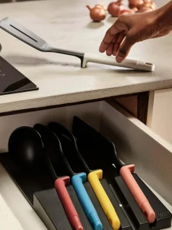 Joseph Joseph 5 Piece Black Elevate Utensil Set With In-Drawer Tray Hot