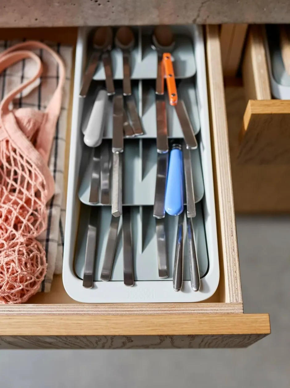 Joseph Joseph Light Stone Large Drawer Store™ Tiered Cutlery Organiser Clearance