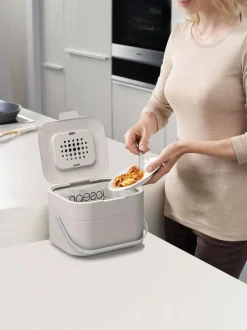 Joseph Joseph Stone Grey Stone Stack 4 Food Waste Caddy Hot