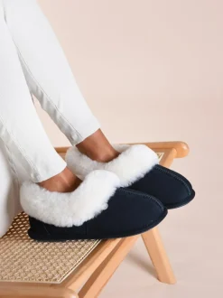 Just Sheepskin Ladies Classic Sheepskin Slipper Blue Sale