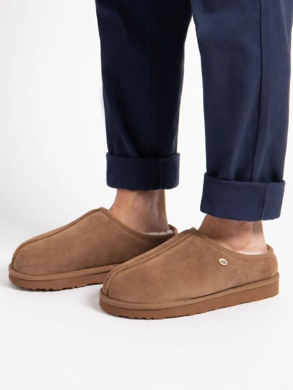 Just Sheepskin Mens Louis Slippers Brown Outlet