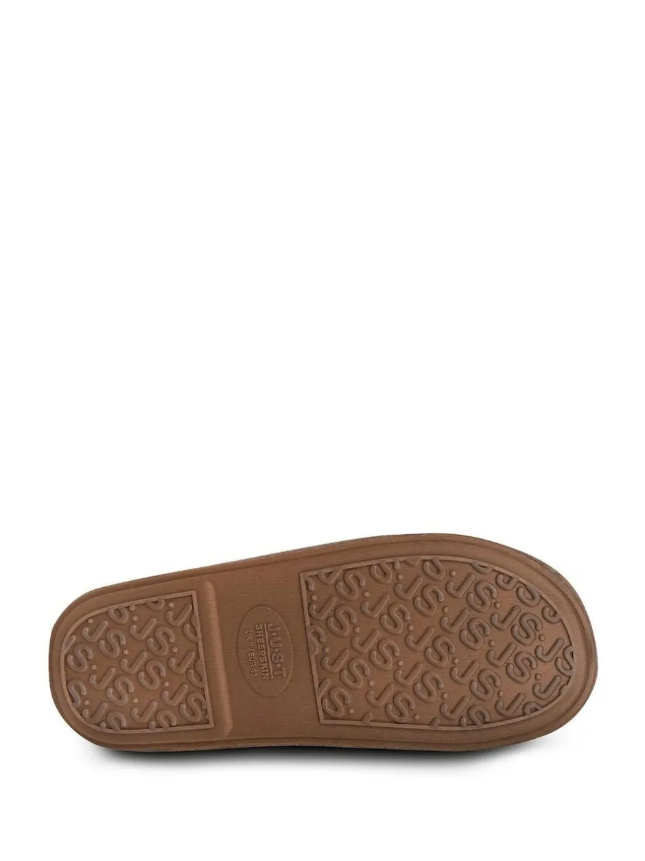 Just Sheepskin Ladies Albery Sheepskin Slipper Brown Light Clearance