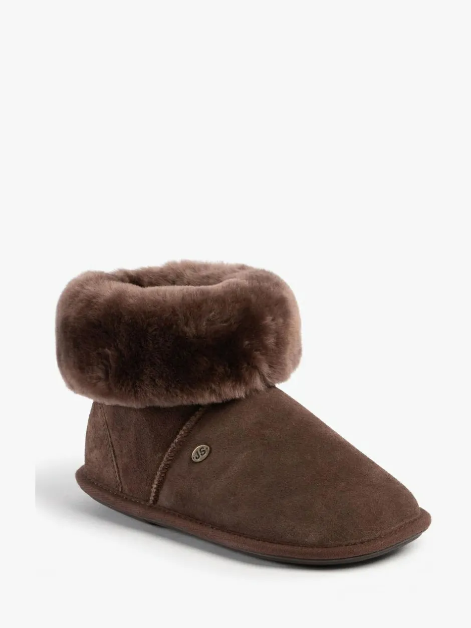 Just Sheepskin Ladies Albery Sheepskin Slipper Brown New