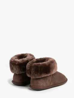Just Sheepskin Ladies Albery Sheepskin Slipper Brown New