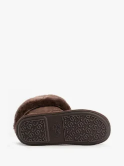 Just Sheepskin Ladies Albery Sheepskin Slipper Brown New