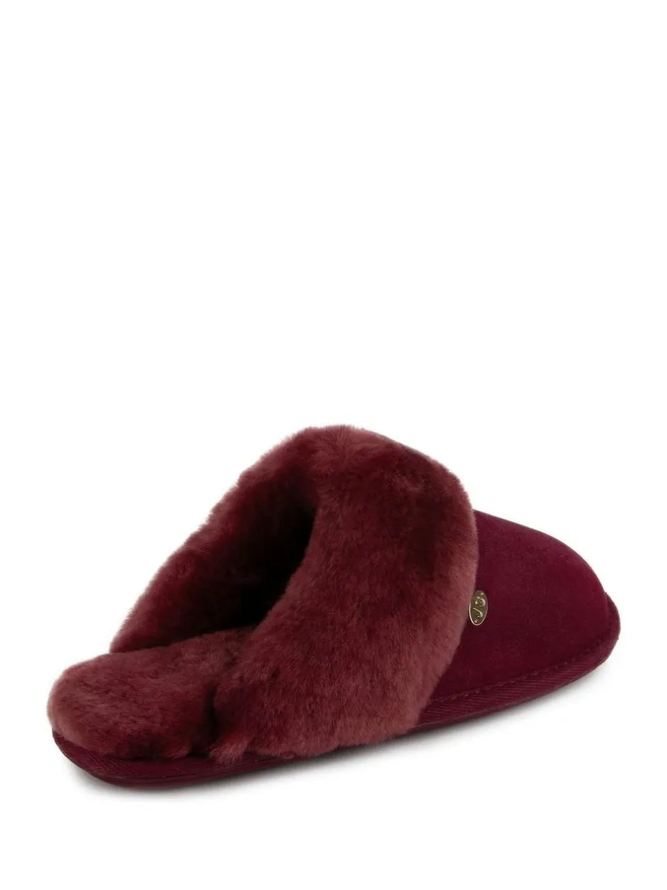 Just Sheepskin Ladies Duchess Sheepskin Slipper Red New