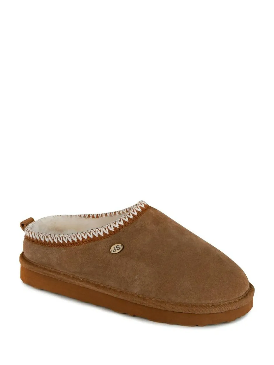 Just Sheepskin Ladies Erin Sheepskin Slippers Brown Discount