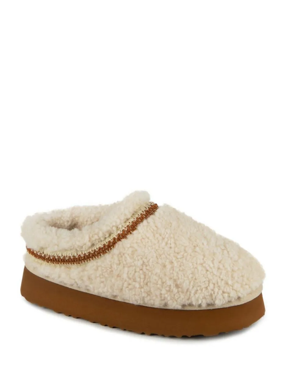 Just Sheepskin Ladies Miley Platform Mule Winter Slippers Sale