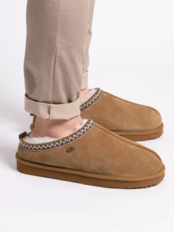 Just Sheepskin Mens Miles Slippers Brown Light