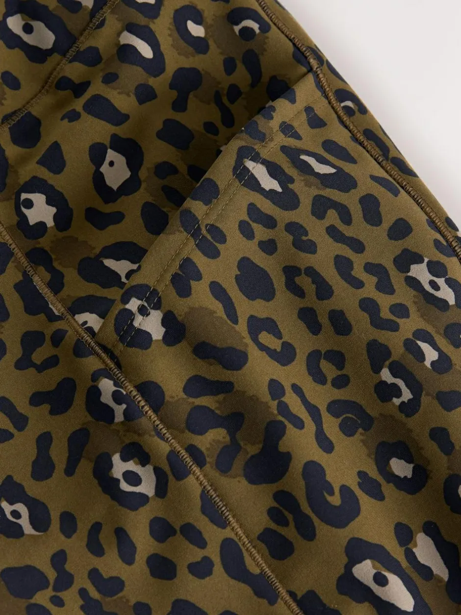 Next Outdoor Fleece Lined Warm Handle Leggings Khaki Animal Print Sale