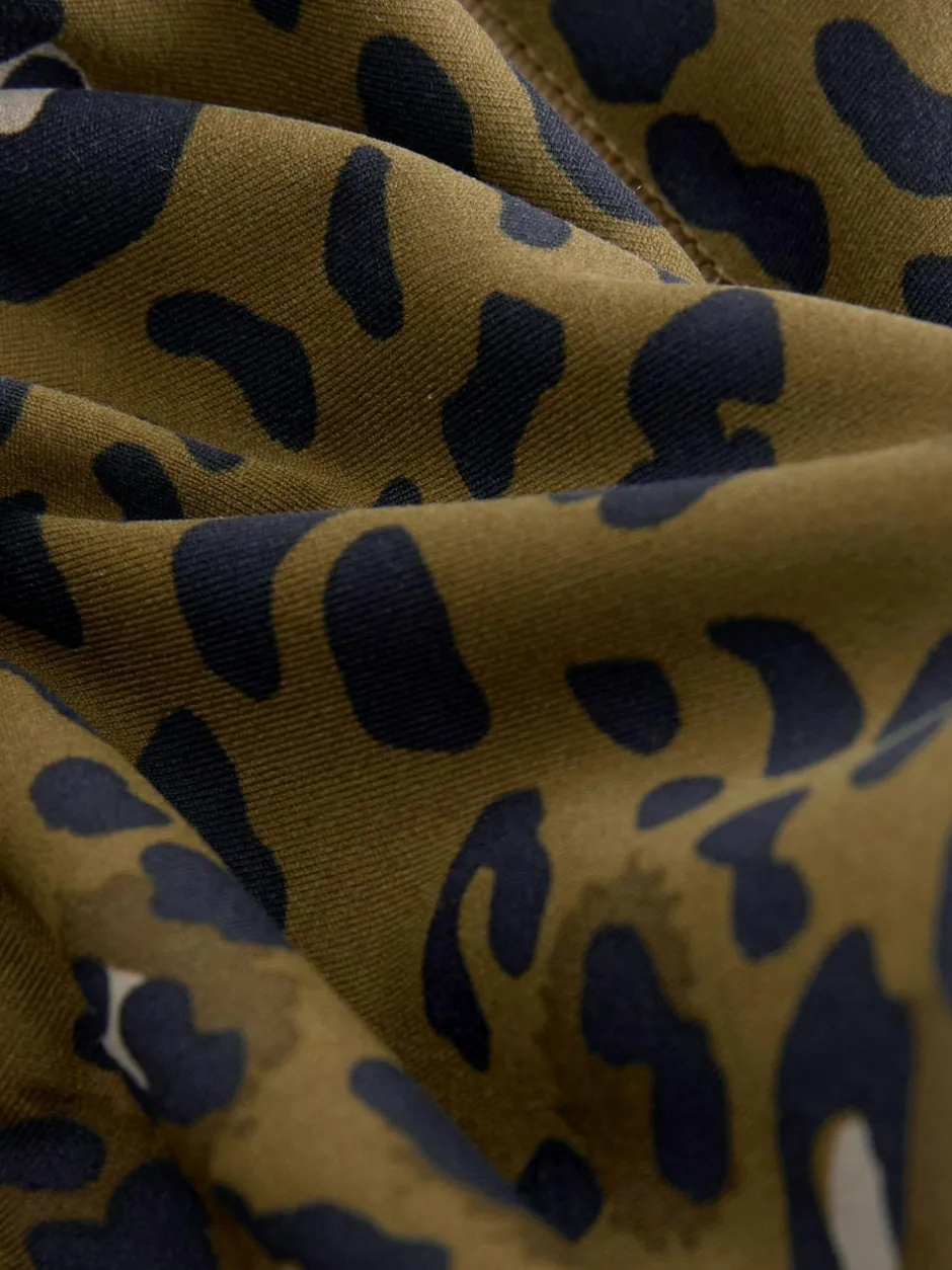 Next Outdoor Fleece Lined Warm Handle Leggings Khaki Animal Print Sale