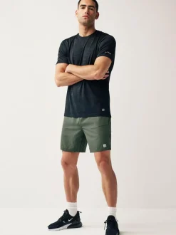 Next 7 Inch Active Gym Sports Shorts Khaki Green Online