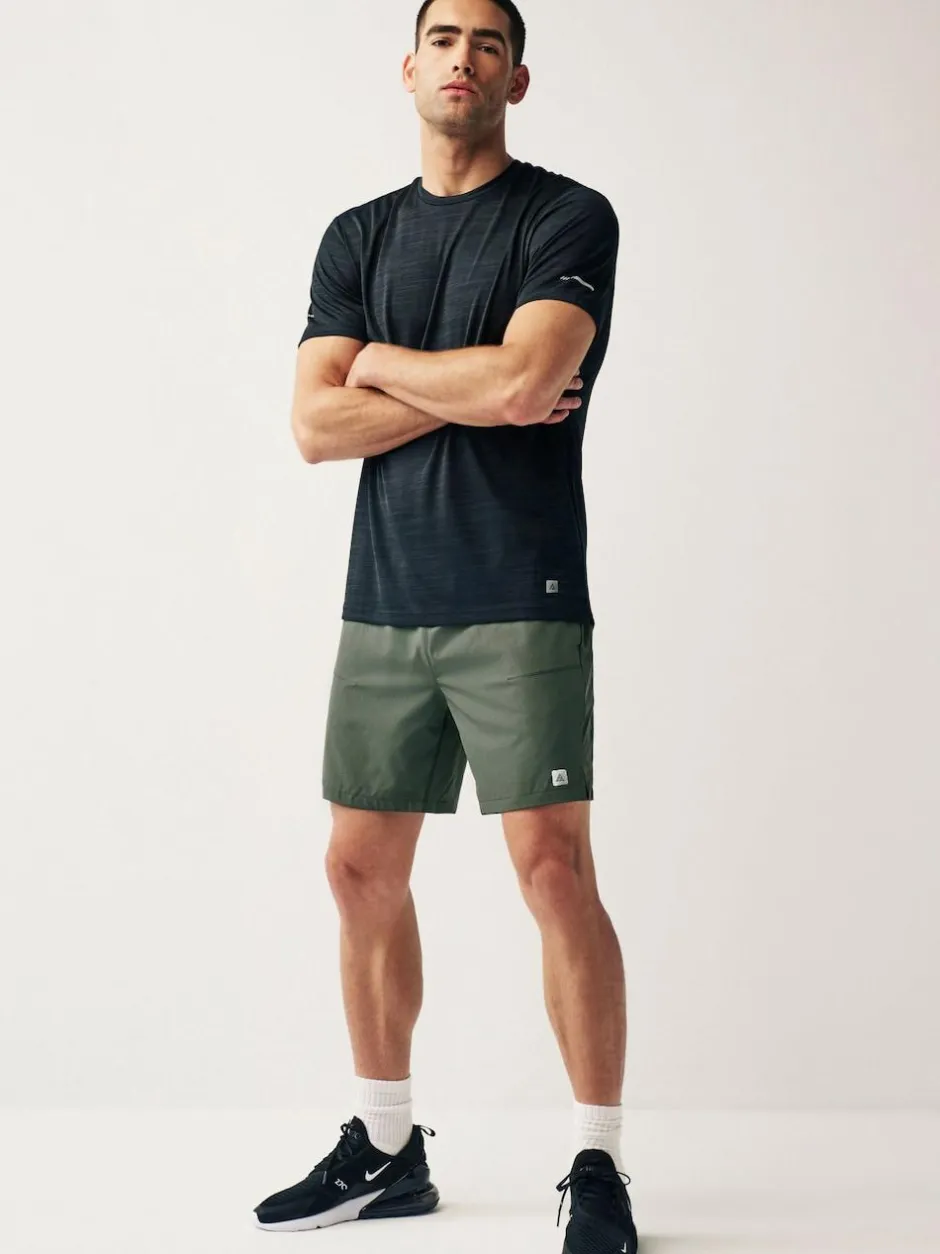 Next 7 Inch Active Gym Sports Shorts Khaki Green Online