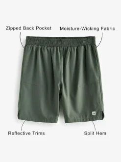 Next 7 Inch Active Gym Sports Shorts Khaki Green Online