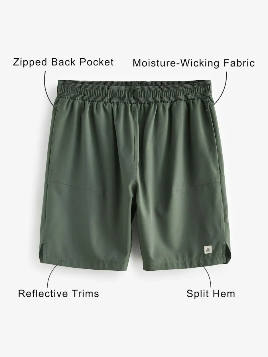 Next 7 Inch Active Gym Sports Shorts Khaki Green Online