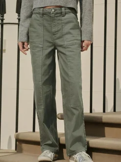Next Ankle Straight Leg Carpenter Jeans Khaki Green Best