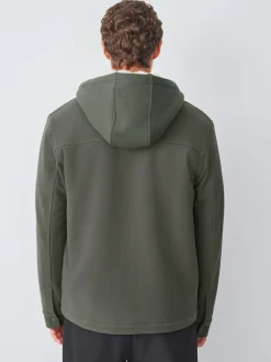 Next Hooded Borg Fleece Lined Shacket Khaki Green Hot