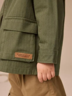 Next Khaki Green Hooded Overshirt and T-Shirt Set 2 Piece (3mths-7yrs) Hot
