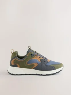 Next Khaki Green Multipanel Trainers Hot