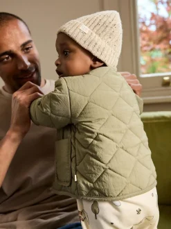 Next Khaki Green Nylon Quilted Baby Jacket (0mths-2yrs) Discount