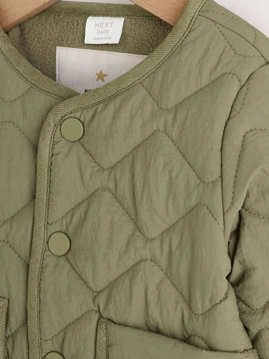 Next Khaki Green Nylon Quilted Baby Jacket (0mths-2yrs) Discount