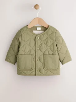Next Khaki Green Nylon Quilted Baby Jacket (0mths-2yrs) Discount