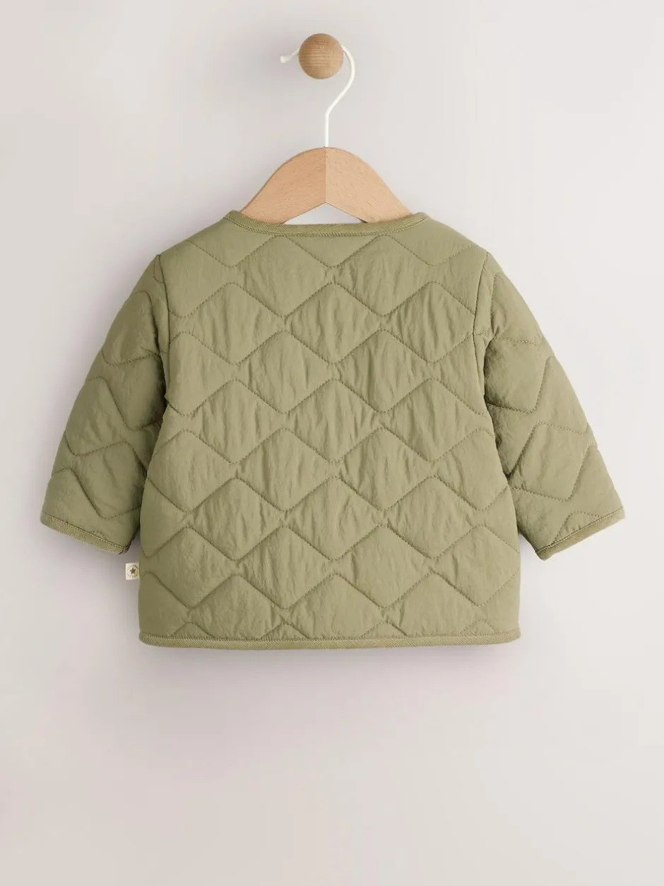 Next Khaki Green Nylon Quilted Baby Jacket (0mths-2yrs) Discount