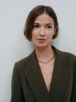 Next Khaki Green Relaxed Crosshatch Blazer Outlet