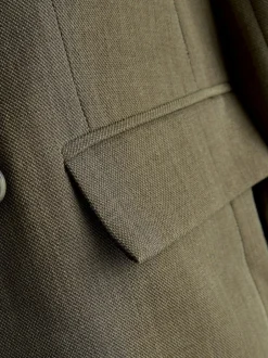 Next Khaki Green Relaxed Crosshatch Blazer Outlet
