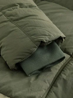 Next Shower Resistant Longline Padded Coat Khaki Green Best