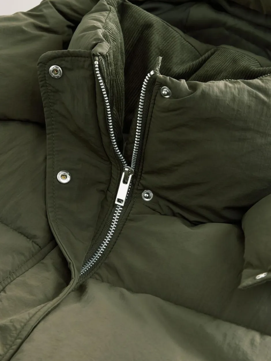 Next Shower Resistant Longline Padded Coat Khaki Green Best