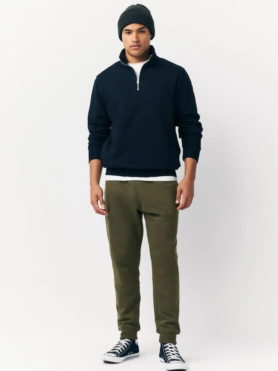 Next Slim Fit Slim Fit Brushback Heavyweight Joggers Khaki Green Discount