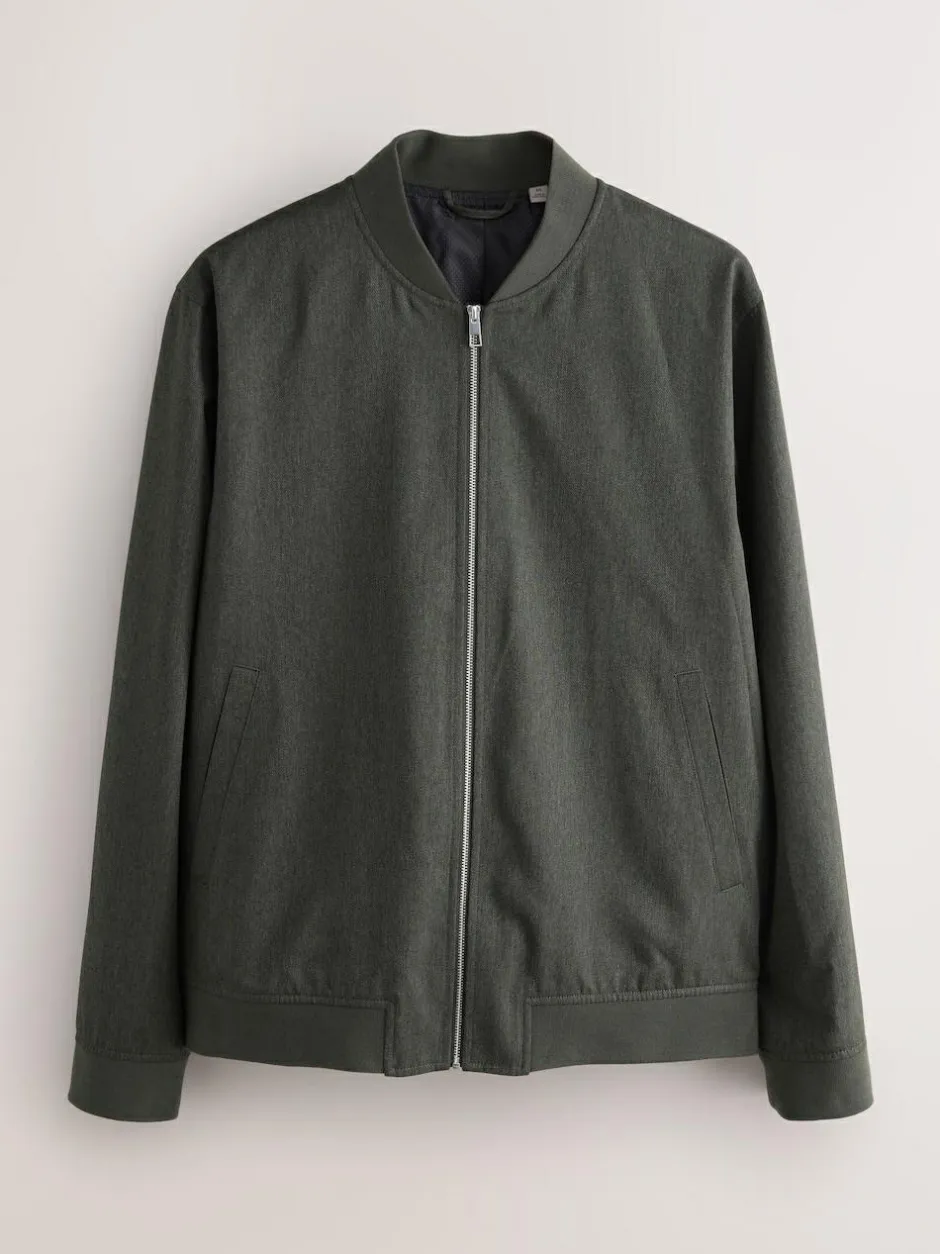 Next Khaki Green Smart Bomber Jacket New