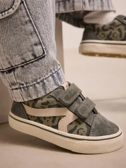 Next Khaki Green Standard Fit (F) Touch Fastening Skate Trainers