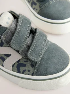 Next Khaki Green Standard Fit (F) Touch Fastening Skate Trainers