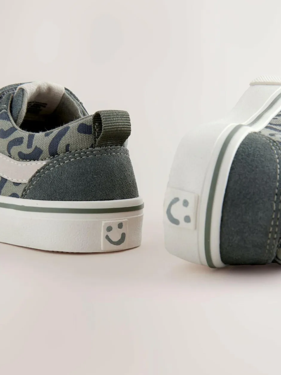 Next Khaki Green Standard Fit (F) Touch Fastening Skate Trainers